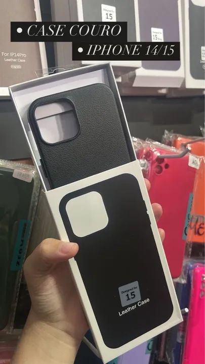 Case Couro iPhone 14/15  - Novo