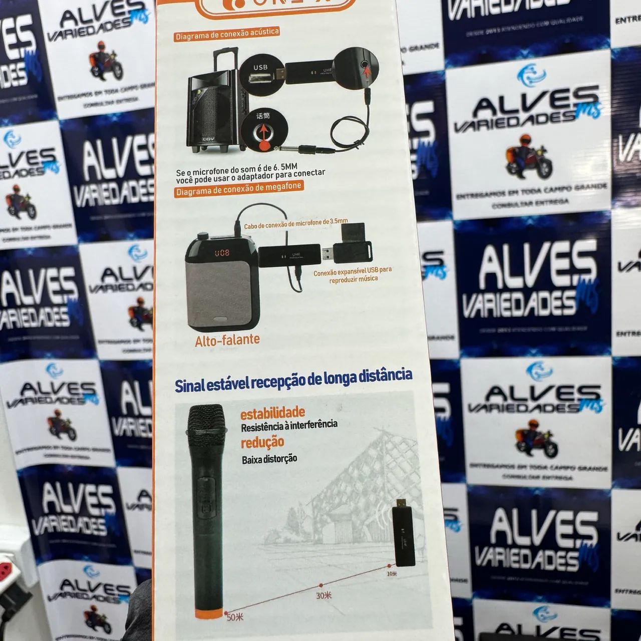 Microfone sem fio Com visor digital  - Foto 2