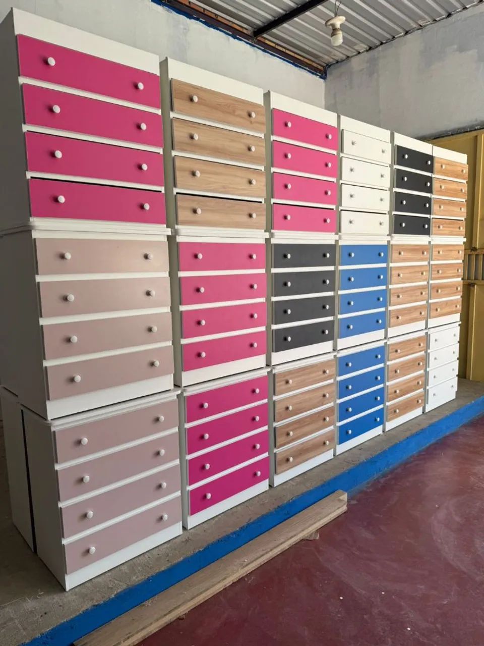 Cômodas 4 Gavetas MDF Modernas Coloridas 