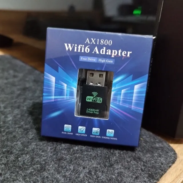 Adaptador Wifi-6 AX1800 Usb + Bluetooth 5.3 Dual Band 2.4g/5ghz 900mbps