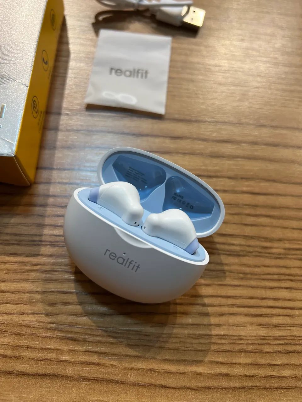 Fone Bluetooth Realfit F2 - Azul Claro - Foto 2