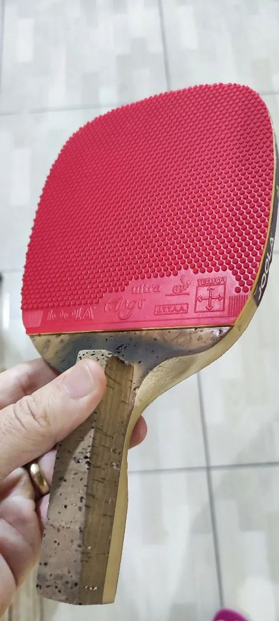 Raquete de Tênis de Mesa xiom Power hinoki com borracha joola tango pino curto  - Foto 5