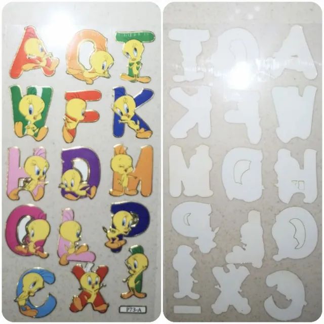 Cartela Adesiva Stickers Desenho Animado Antiga - Foto 2