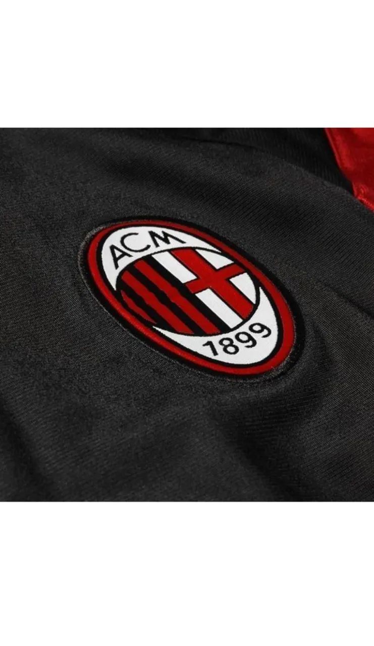 Conjunto Adidas AC Milan - Preto com Vermelho - Foto 5