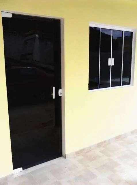 Porta pivotante de vidro Fume 2,10x80 Usada  - Foto 2