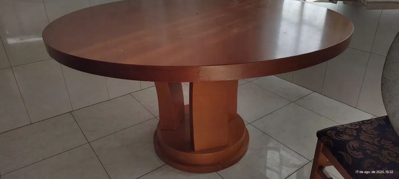Vendo mesa redonda com prato giratório em pedra 64288874629378121