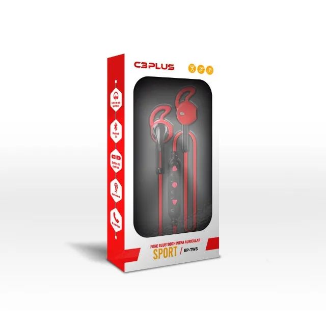 Fone Bluetooth Sport C3Plus EP-TWS-10RD Red - WZetta - Foto 3