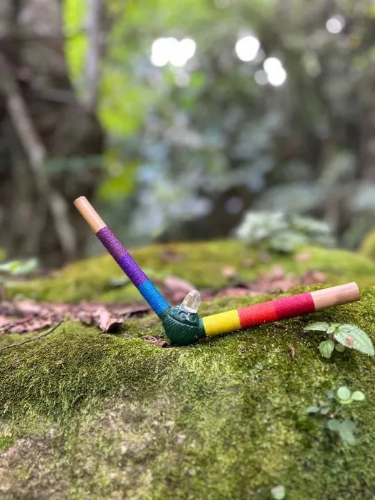 Tepi Aplicador Rapé 7 Chakras Com Ponta De Quartzo 30cm customizado