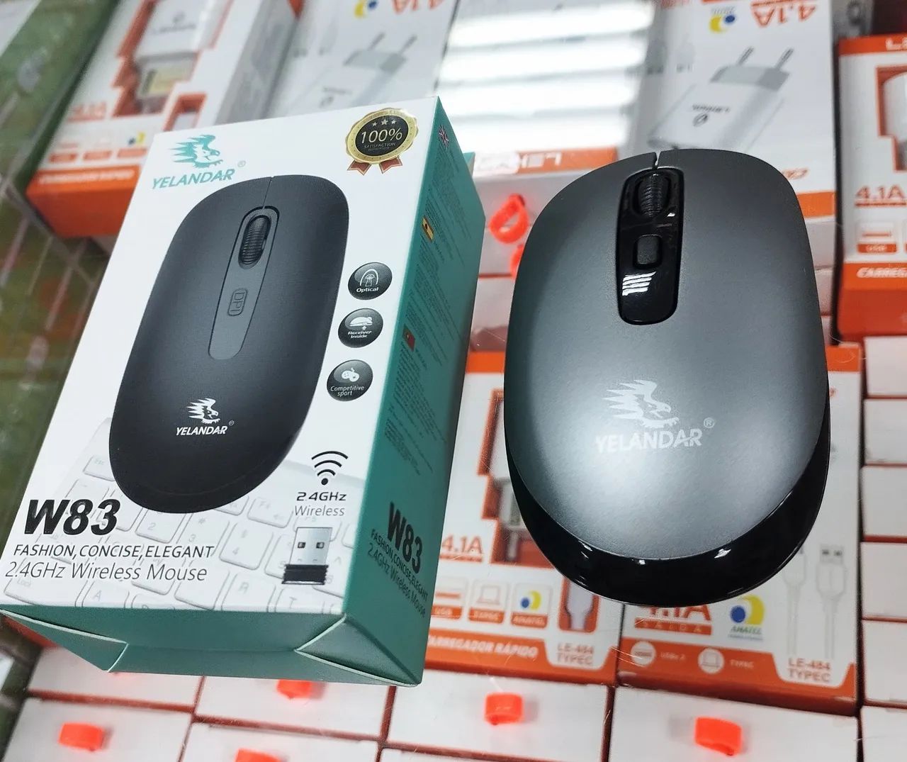 Mouse sem fio ergonomico W83 2.4Ghz - Foto 5