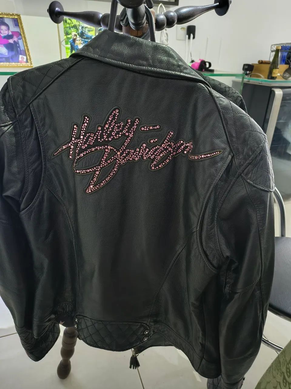 Jaqueta de Couro (P) Harley-Davidson & Swarovski Original - Foto 3