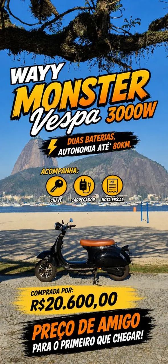 Scooter Elétrica Monster Vespa 3000w - Foto 2