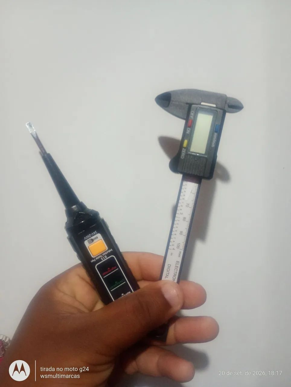 Kit chave de teste e paquímetro digital 