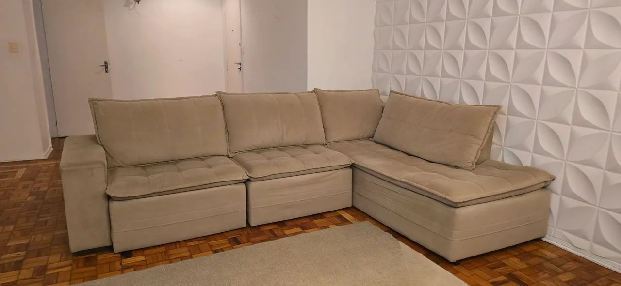 SOFÁ CANTO RETRÁTIL COM CHAISE