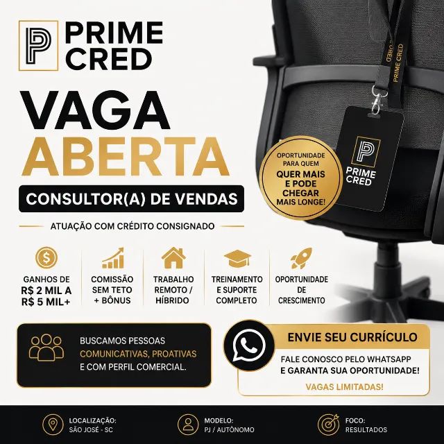 VAGA | CONSULTOR(A) DE VENDAS