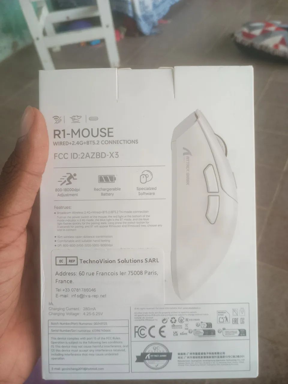 Mouse Attack Shark R1 Bluetooth sem fio - Foto 2