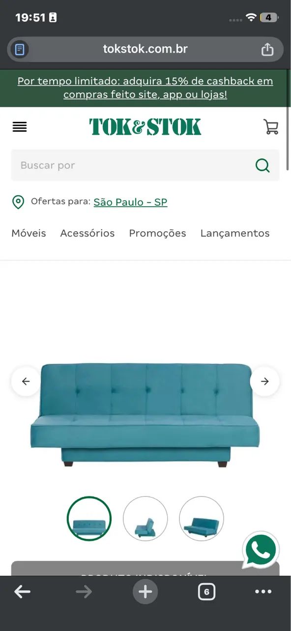 Sofá usado TOK STOK65704308902785122