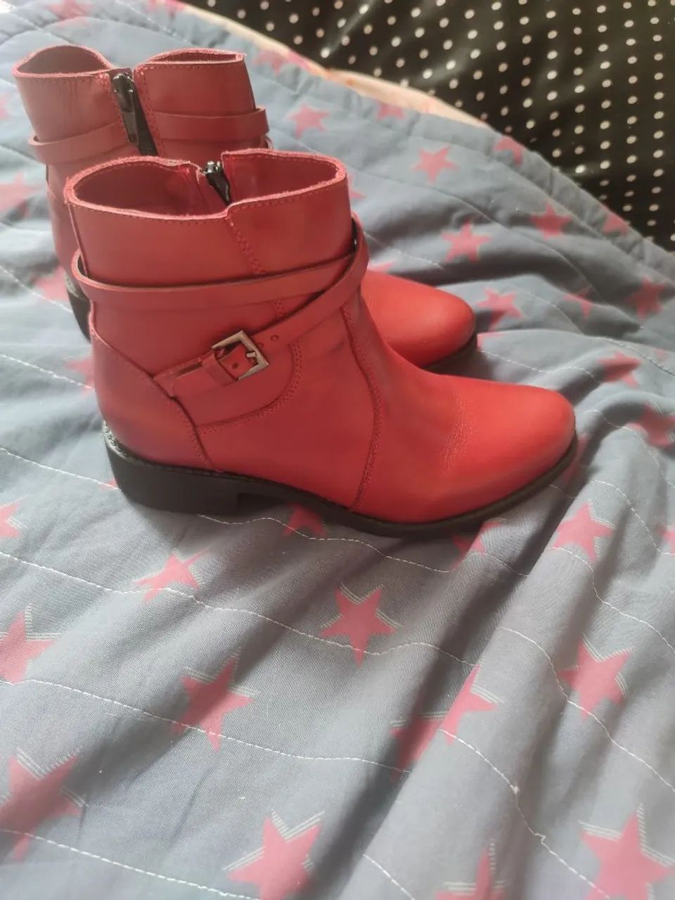 BOTA VERMELHA DE COURO DATELLI - Foto 5