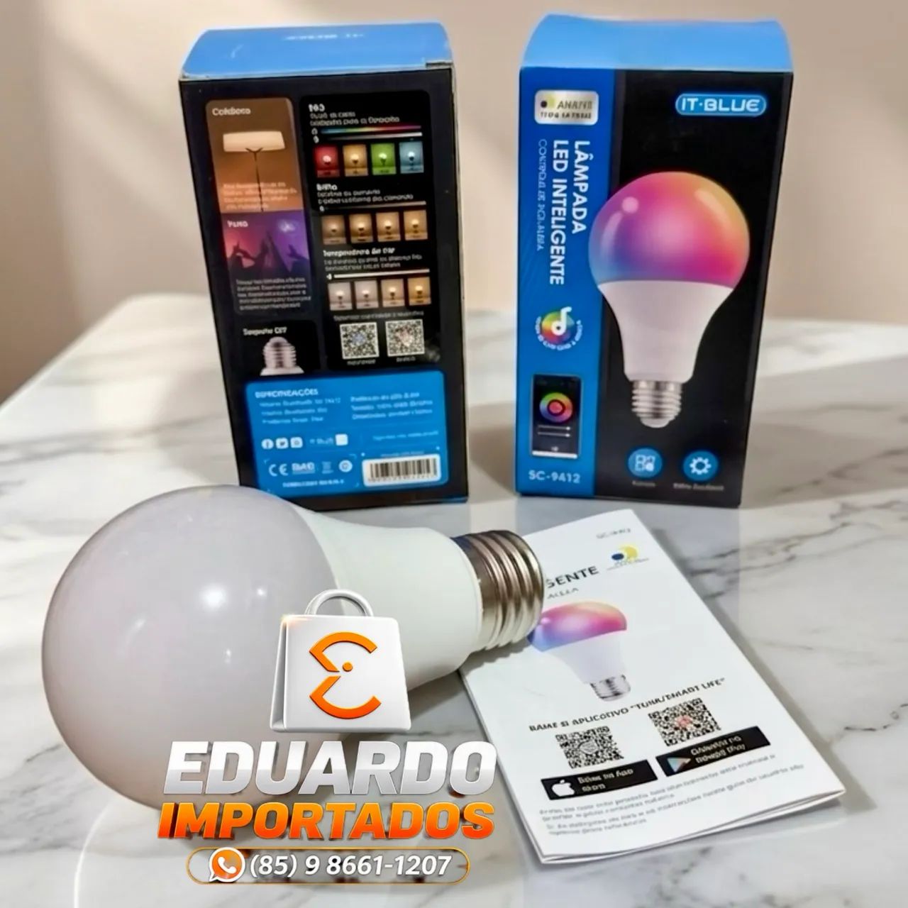 Lâmpada Inteligente Smart Led Compatível Alexa, Google (Controla pelo Celular)