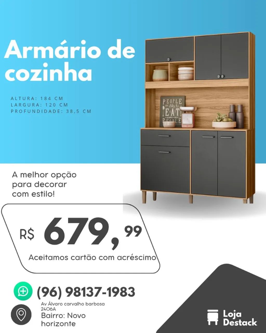 ARMÁRIO DE COZINHA NOVO - Foto 2