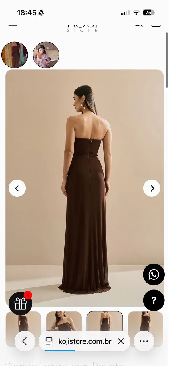 Vestido Madrinha Marrom - Foto 2