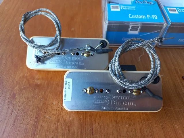 Set 2x Seymour Duncan ProShop Custom P90 (BRAÇO/PONTE) cor creme