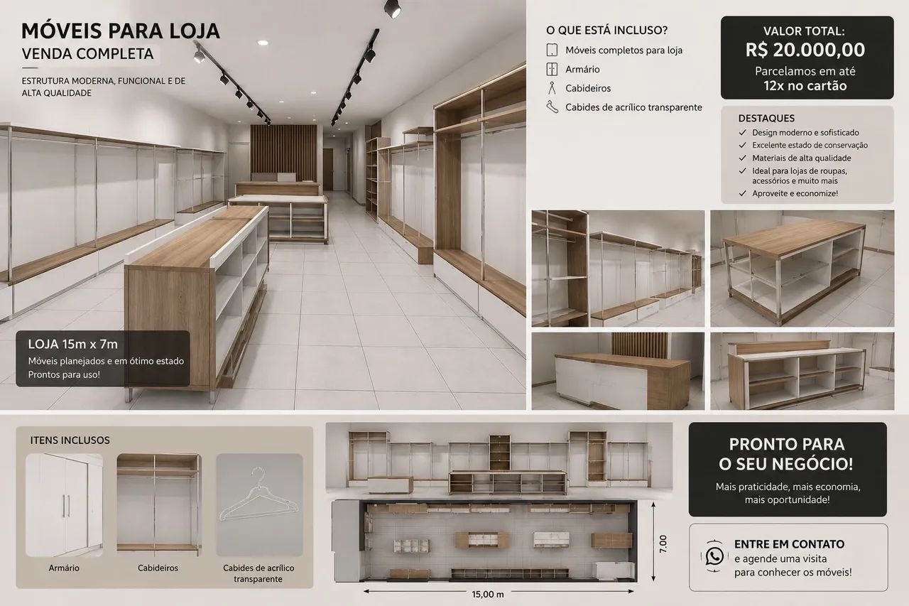 MÓVEIS PARA LOJA DE VESTUÁRIO COMPLETA - Foto 4