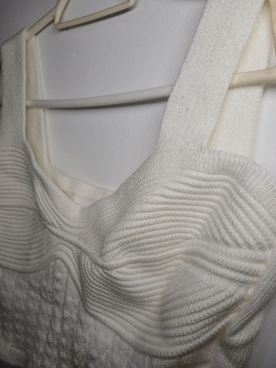 Top Tricô macio Branco/Off - Foto 3
