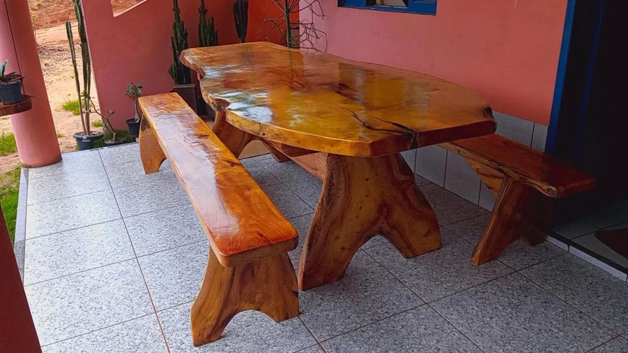 Mesa rústica em madeira  - Foto 4