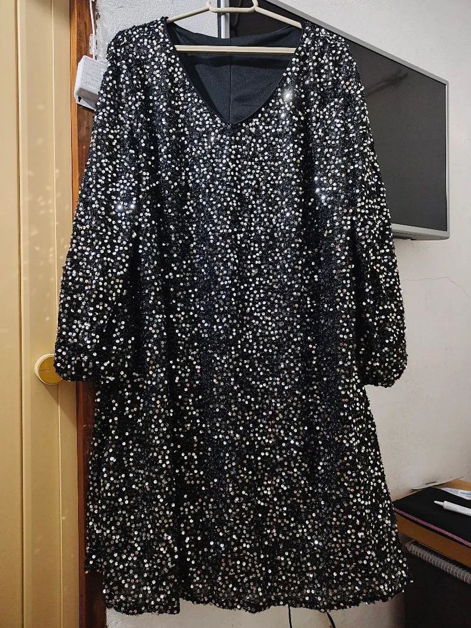 Vestido de paetê tamanho G2 plus size