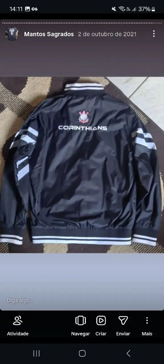 Jaqueta Corinthians Bomber faixa branca Original  - Foto 3