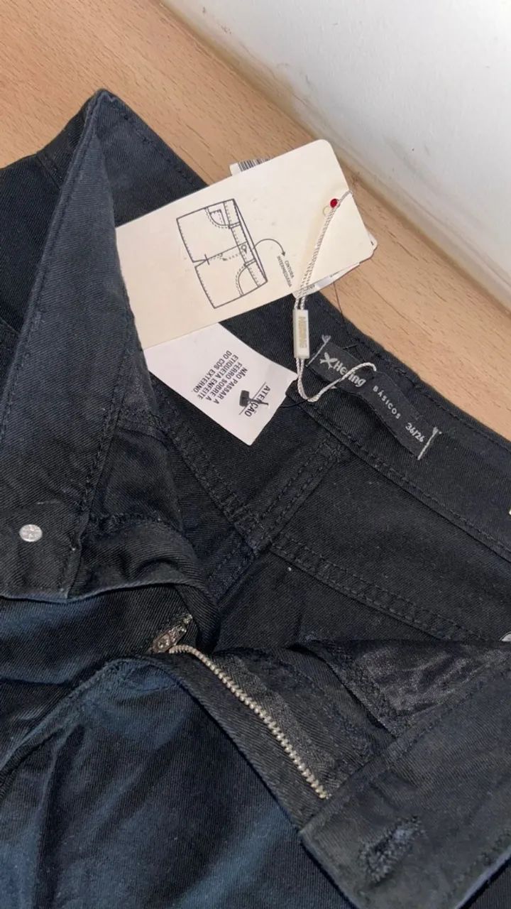 Short Jeans Hering Preto  - Foto 3