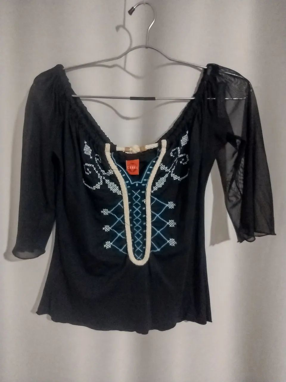 Blusa com manga estilo boho chique - Foto 2
