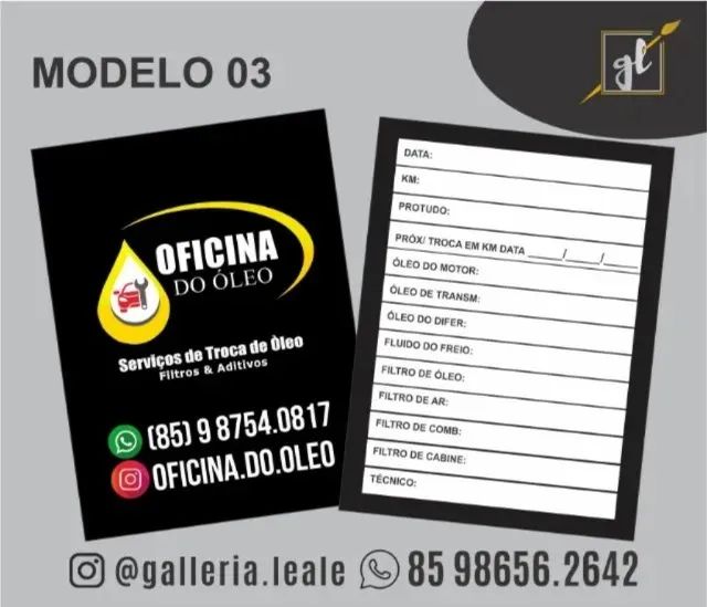Etiquetas Para Troca De Óleo 5x7 Ou 6x6 Cm - Foto 4