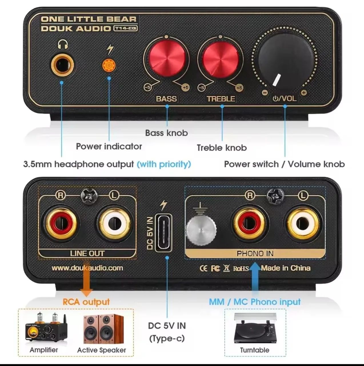 Douk One Little Bear Phono Preamp Toca Discos  - Foto 2