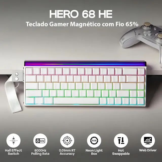 Teclado Aula Hero 68 HE Magnético - Foto 4