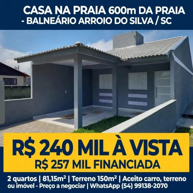 Casa Praia, 2 quartos em Balneario Arroio do Silva/SC