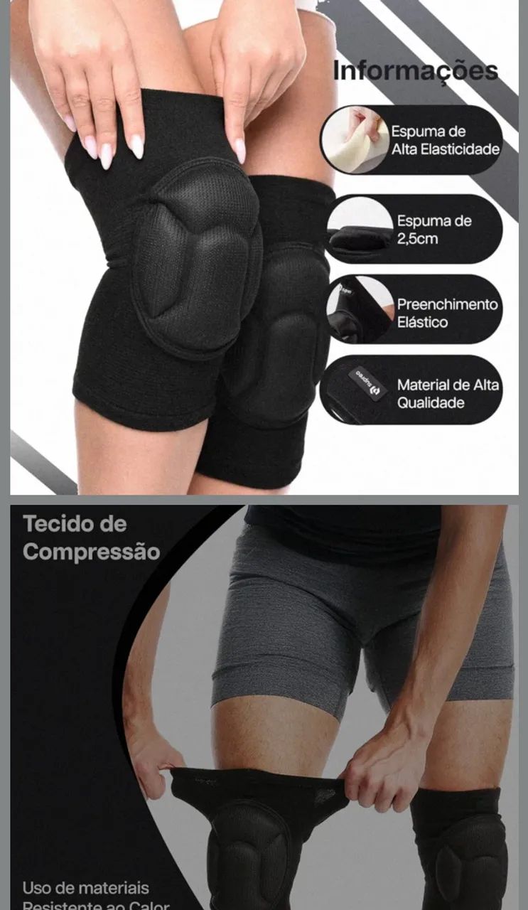 Par de joelheiras com esponjas respirável de proteção qualidade e eficácia  - Foto 3