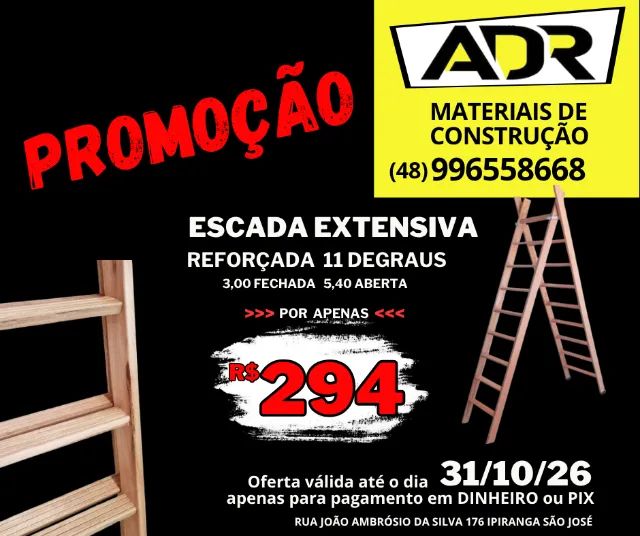 Escada De Eucalipto Extensiva 11 Degraus