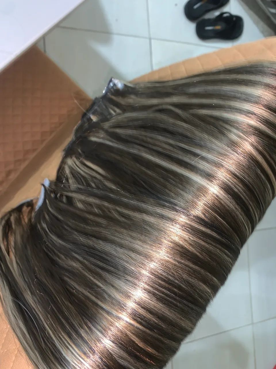 Cabelo de fibra luzes com fundo escuro,8 telas - Foto 2