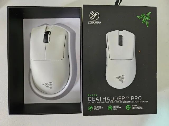 Mouse Razer Deathadder v3 Pro sem fio + Dongle Razer Hyperpolling - Foto 2