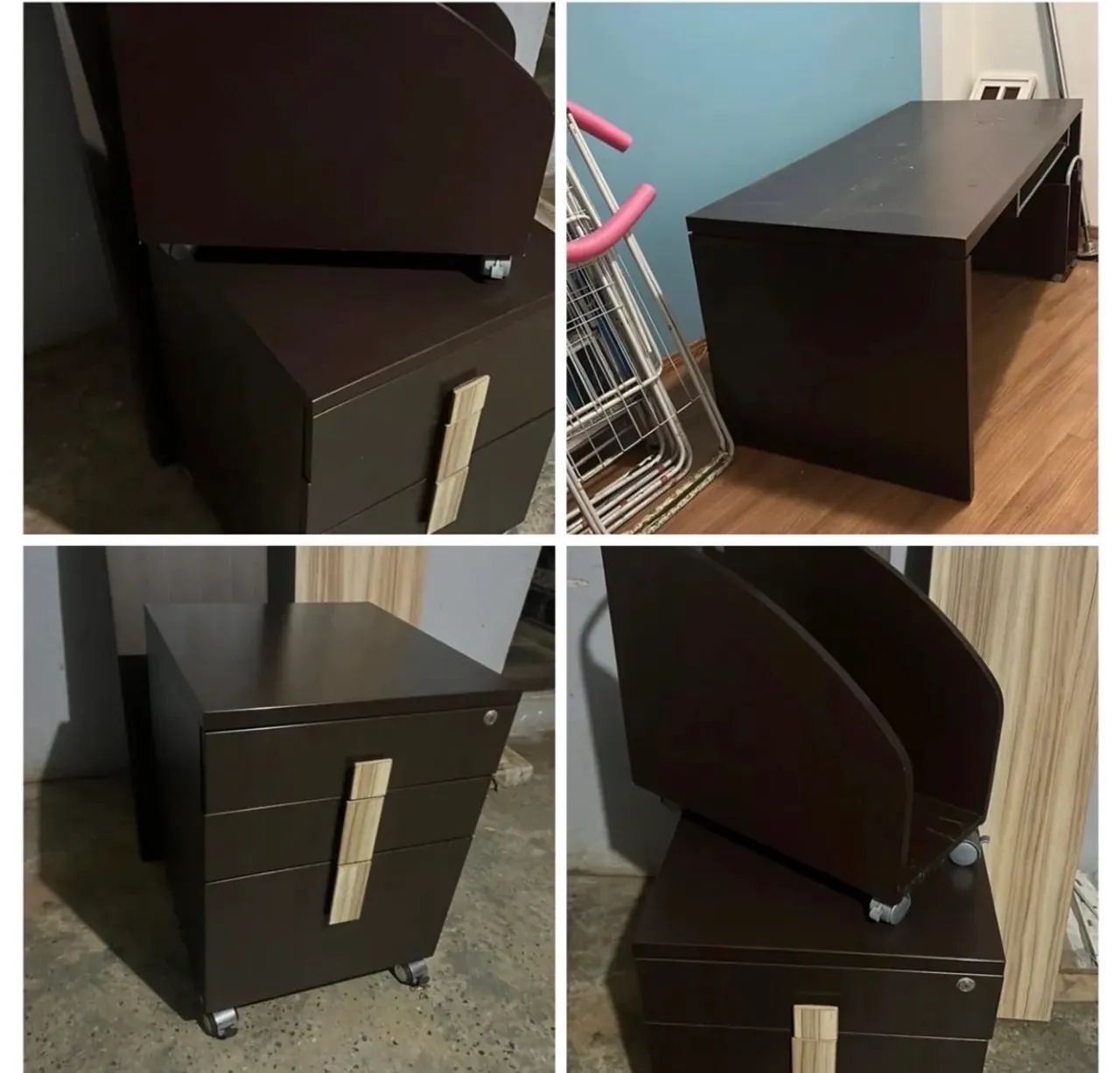 Mesa + Escrivaninha +  3 gavetas MDF