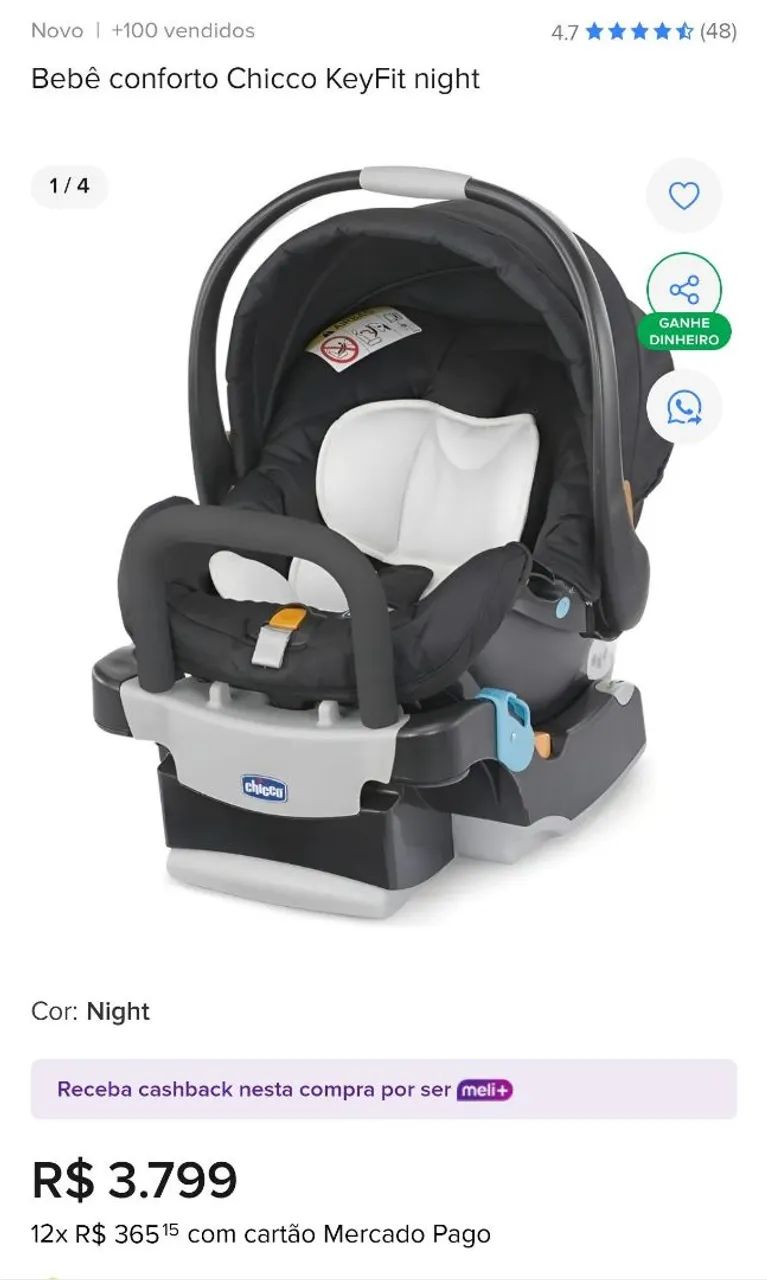 Bebê conforto Chicco keyfit night 