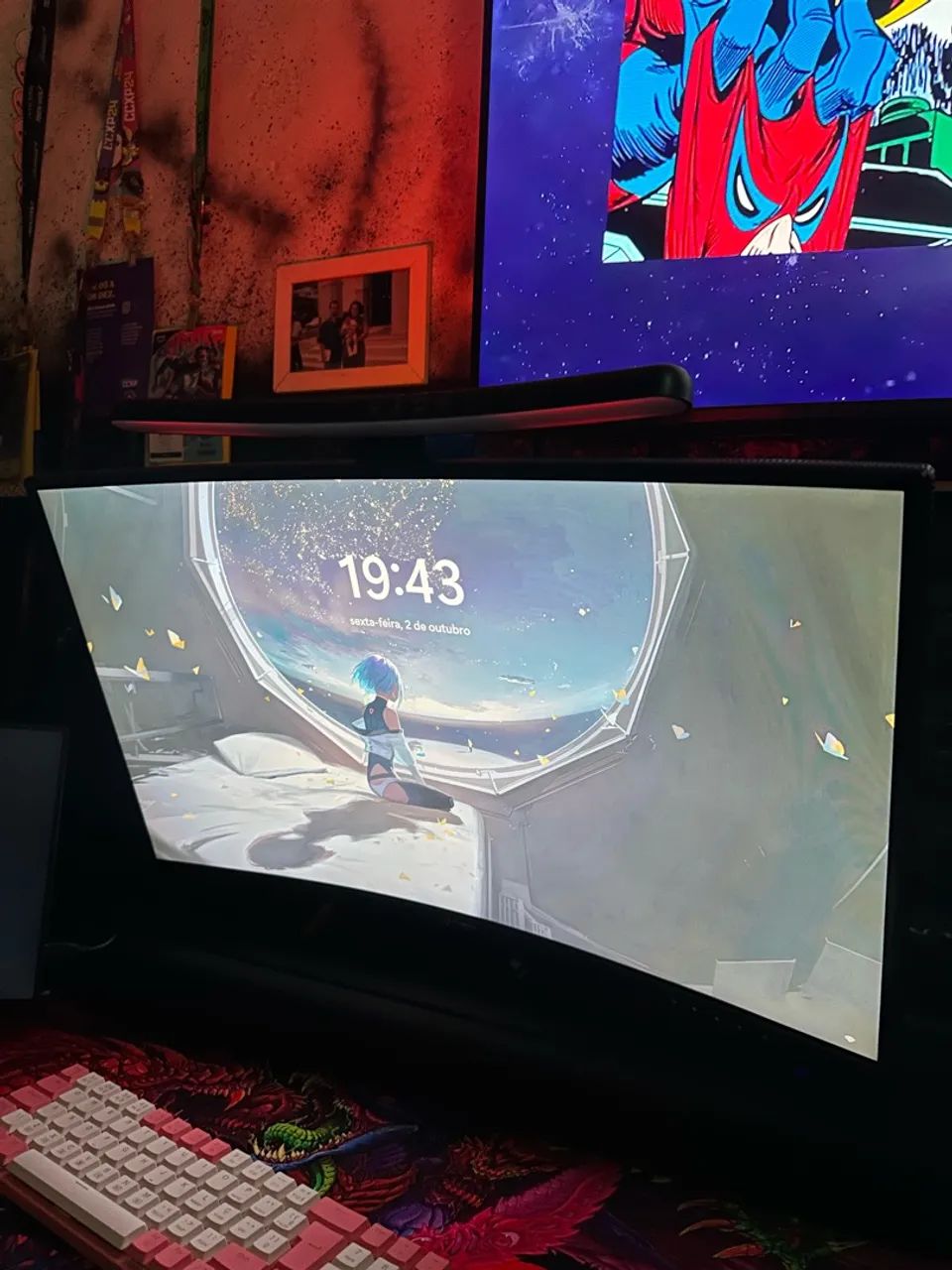 Monitor curvo Husky 27 polegadas + Suporte ajustável + Lightbar