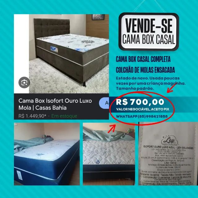Cama box casal molas ensacadasj