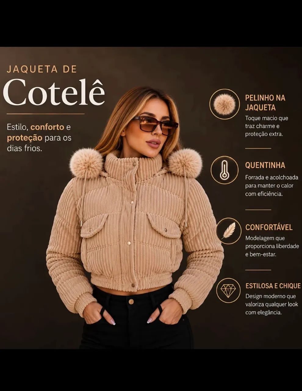 Jaqueta feminina cotelê  - Foto 3
