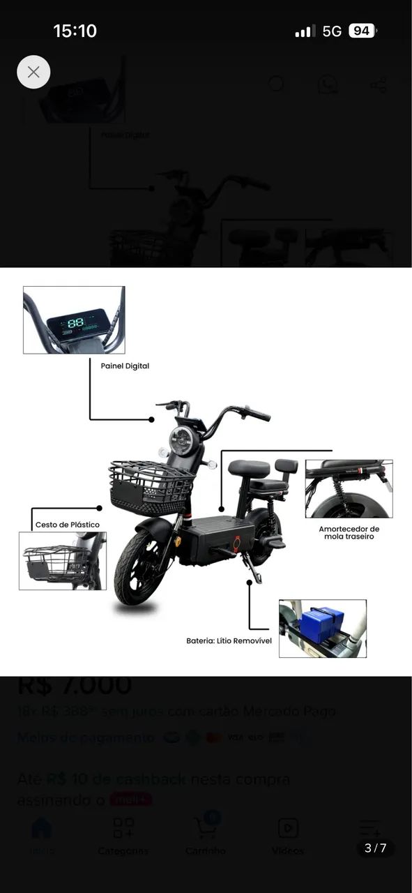 Bicicleta elétrica  - Foto 2