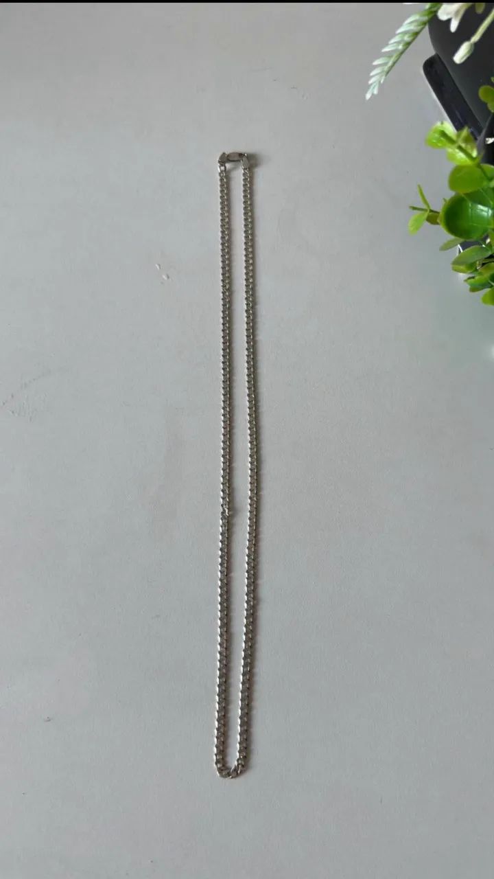 Cordão de prata escama de peixe