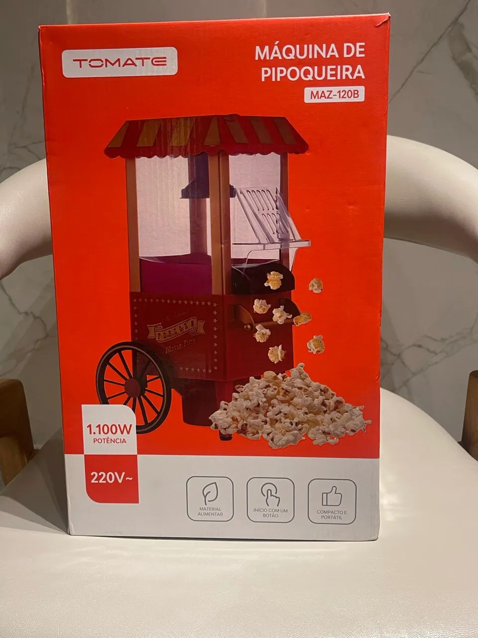 Pipoqueira elétrica retrô carrinho vintage  - Foto 2