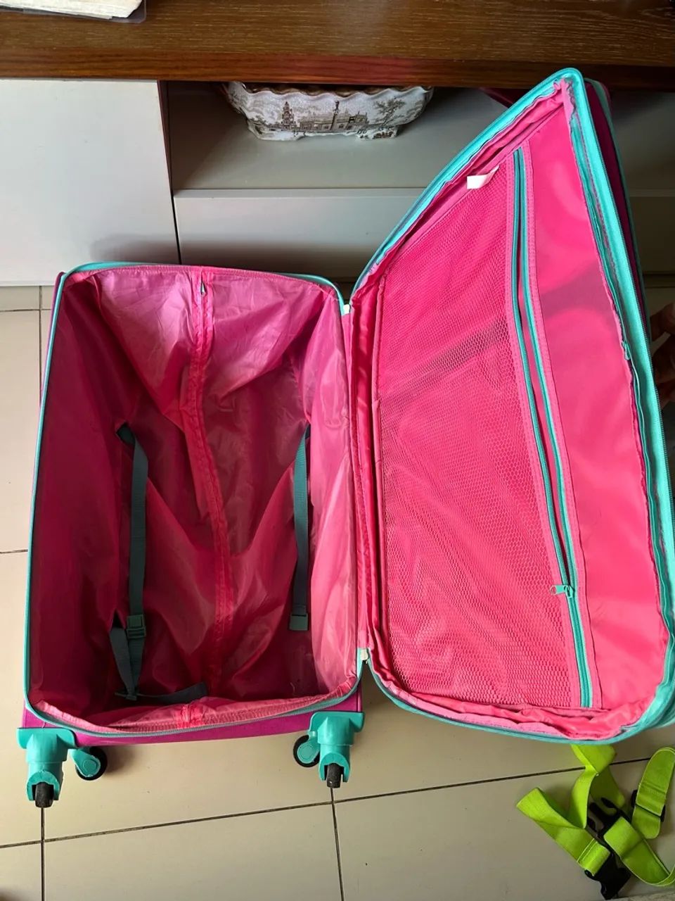Mala grande tecido rodinhas 23kg  - Foto 4