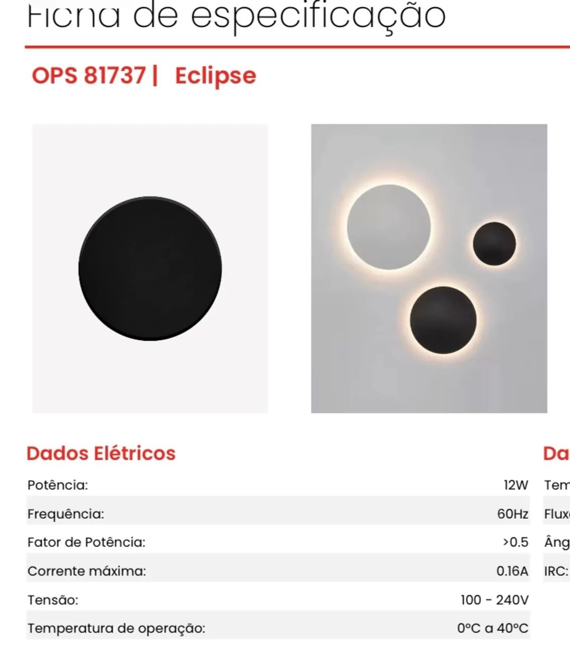 Arandela Opus Eclipse Ops *k preta - Foto 4